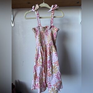 Rabbit + Bear Floral Pink and Yellow Kids Dress